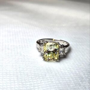 Yellow Three Stone Ring